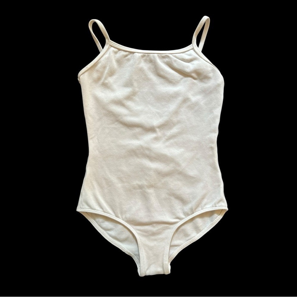 Mirella White Girl's Dance Camisole Leotard Size 6/7